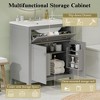 Whisen 30" Bathroom Storage Cabinet Bathroom Vanity with Ceramic Sink, Soft Close Doors, Adjustable Shelf and Flip Drawer - 4 of 4