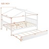 Kumasinova Kids House Bed with Trundle,Twin/Full Size Wooden Bed Frame with Roof,Headboards,Toddler Beds for Kid's Room,Bedroom - 3 of 4