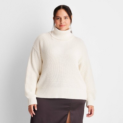 Women's Turtleneck Pullover Sweater - Future Collective™ with Reese  Blutstein Ivory 4X