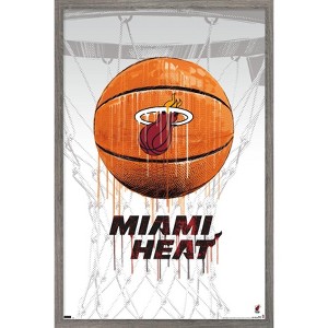 Trends International NBA Miami Heat - Drip Basketball 21 Framed Wall Poster Prints - 1 of 4