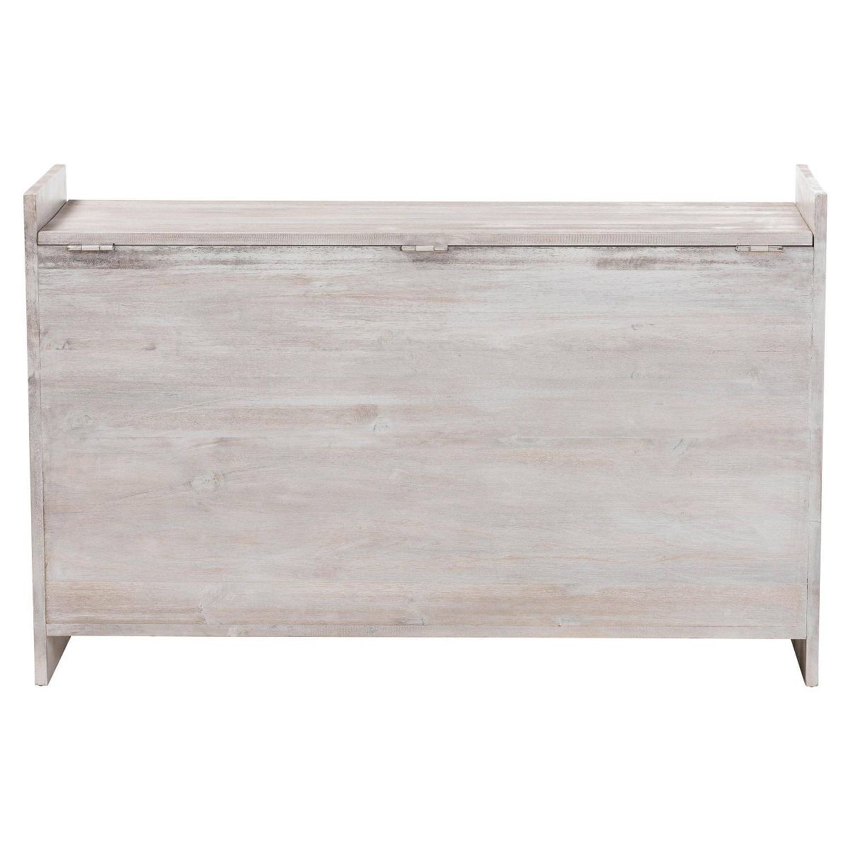 bali & pari Amado Wood Storage Trunk with Carved Front Panel White Wash - thumbnail 4