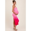 Pinkblush Pink Mesh Ombre Ruched Maternity Midi Dress - 3 of 4