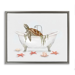 Stupell Industries Turtle Bathtub Sea Life Seaweed, 21" x 17" - 1 of 4