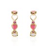 Guili Charming 14k Gold Plated Heart Hoop Earrings with Pink Cubic Zirconia Ð Sparkling, Elegant Jewelry with a Romantic and Playful Design - 3 of 3