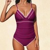 Women's Purple Tankini Sets with Intricate Crochet Trim Details - Cupshe - 2 of 4
