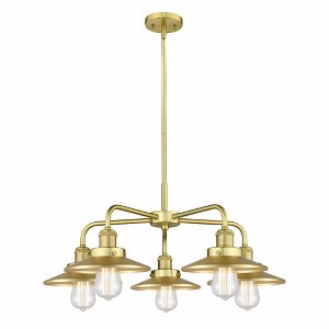 Ballston Urban - 5 Light Stem Hung Chandelier In Industrial Style-11 Inches Tall and 26 Inches Wide - 1 of 1