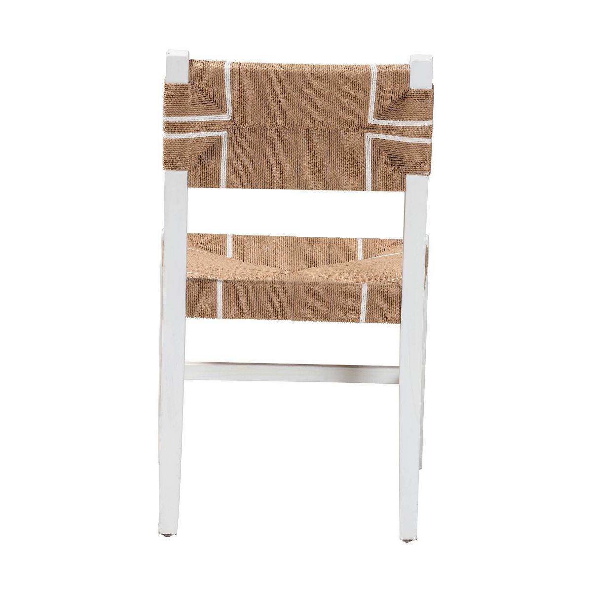 bali & pari Talli Paper Loom and Mahogany Wood Dining Chair Brown/White