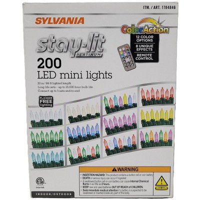 Sylvania Stay-Lit Platinum 200 LED Multi-Color Christmas String Lights