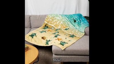 Turtle Beach 50" x 60" Multicolor Fleece Throw Blanket