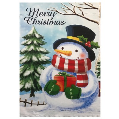 Northlight Merry Christmas and Snowman Outdoor Garden Flag 12.5" x 18"