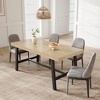 Rustic Wood 63" Large Long Dining Table for 6, Industrial Rectangle Kitchen Table with Sturdy Black Metal Legs for Living Room and Dining Room - 4 of 4