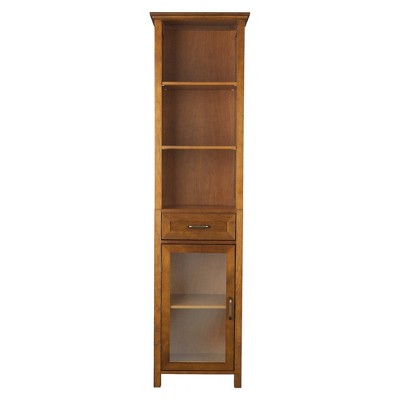 Avery Linen Cabinet with One Drawer Oil Oak Brown - Elegant Home Fashions
