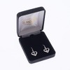 Jewel-Tone Hearts with Cross Centers Silver-Plated Fish Hook-Style Dangling Earrings - 3 of 3