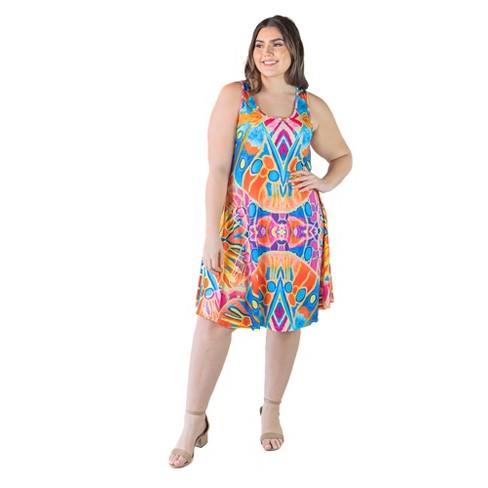 Plus size knee 2024 length summer dresses