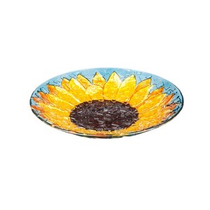 Evergreen Sunfower 18" Birdbath with Crushed Glass Look - 1 of 4