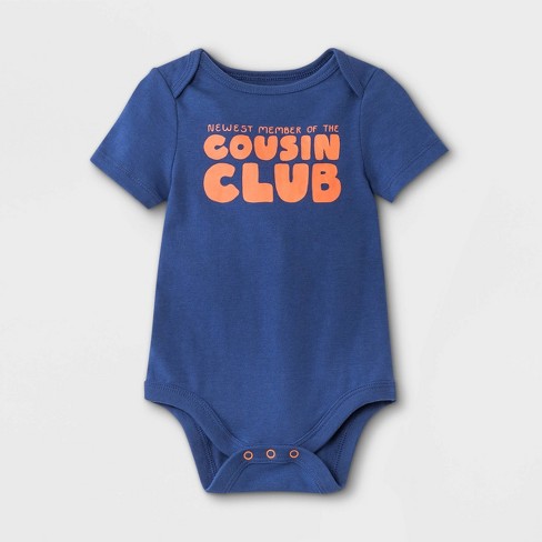 Baby Boys' 'Cousin Club' Short Sleeve Bodysuit - Cat & Jack™ Navy - image 1 of 4