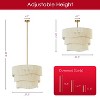 Rennnsan Oaklyn 27" W 6 -Light Woven Ratten Dimmable Bohemian Drum Shaded Chandelier in Gold - 3 of 4