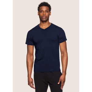 RBX Active Men's Ultra Soft V-Neck Undershirts 2-Pack, Moisture Wicking Short Sleeve T-Shirts with Four-Way Stretch - 1 of 3