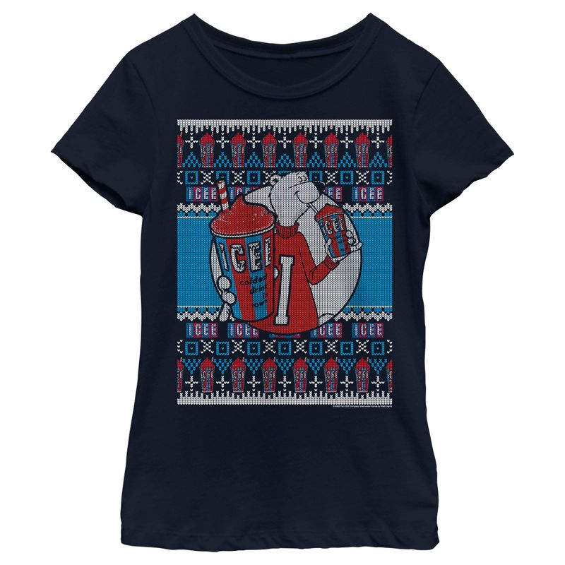 Girl's ICEE Bear Ugly Sweater T-Shirt, 1 of 5