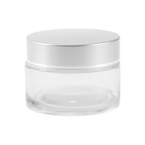 Unique Bargains Transparent Cream Glass Bottle for Bathroom 1 Pc - 1 of 4
