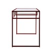 Writing Desk with Glass Top, Open Shelf, and Metal Sled Base - 3 of 4