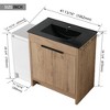 SEVOBAL Bathroom Vanities 42 Inch Freestanding Vanity with Black Ceramic Sink Soft Closing Door for Bathroom, Brown, 41.8"*18.31"*34.25" - 3 of 4