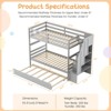 Infans Twin over Twin Wooden Bunk Bed w/ Trundle Storage Stairs Convertible Gray - 2 of 4