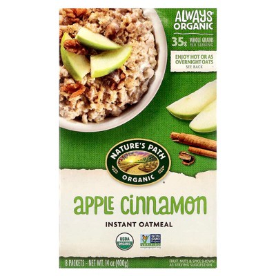 Nature's Path Organic Instant Hot Oatmeal Apple Cinnamon 8 Packets