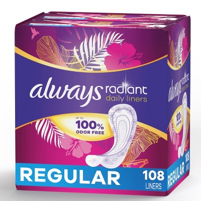 Image of Always Radiant Daily Multistyle Panty Liners - Regular - 108ct