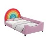 Sapphtopaz Platform Bed with Upholstered Headboard Bed Frame with Design Wood Slat Support Beds for Boys & Girls, Teens - 4 of 4