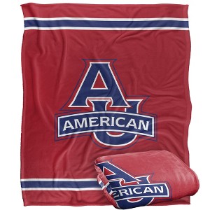 American University Primary Logo Silky Touch Blanket White 50x60 - 1 of 4