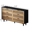 CAVINAS 51.18" 6-Drawer Dresser,Rattan MDF Chest of Drawers with Spacious Storage Space for Bedroom and Entryway,2 Columns,3 Rows - 3 of 4
