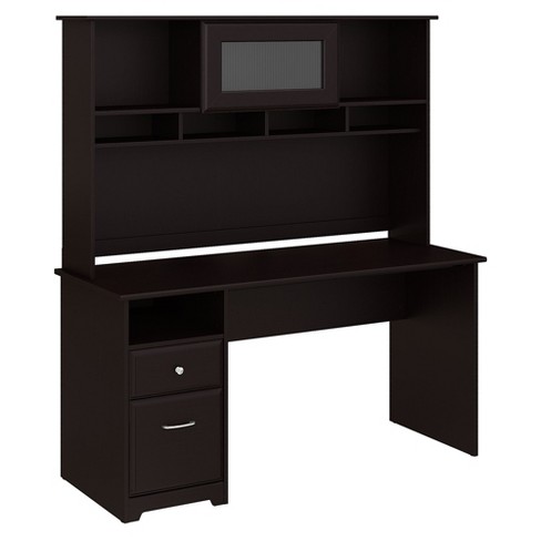 Bush Furniture Cabot 60w Computer Desk W Hutch And Drawers Espresso Oak Cab042epo Target