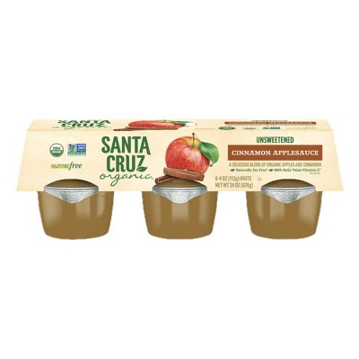 Santa Cruz Organic Cinnamon Applesauce - Case of 12/6 packs, 4 oz