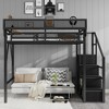 Full Size Loft Bed with Stairs and Storage Shelves - 4 of 4