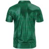 BLUEMING Mens Shirt Short Sleeve Polo Vintage Sequin Metallic 70s Outfits Party Costume Top - 4 of 4