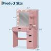 Vanity Desk with Mirror, Modern Makeup Vanity Table with 4 Drawers and 3 Storage Shelves Dressing Table for Bedroom, Dressing Room, Cloakroom - 3 of 4
