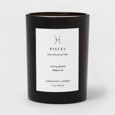 8oz Glass Jar Zodiac Candles Black - Threshold™