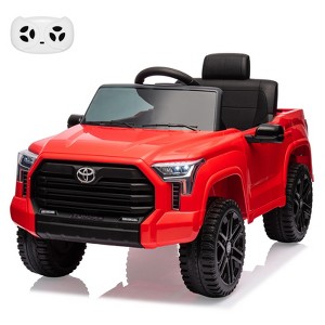 12V Licensed Toyota Tundra Kids Ride On Truck, Electric Car w/Remote Control, LED Lights, 3 Speeds, Suspension - 1 of 4