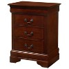 HomeStock Louis Phillipe  Nightstand – 29"H x 21"W x 16"D with Three Drawers - 2 of 4