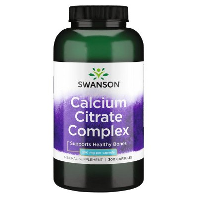 Swanson Calcium Citrate Complex 250 mg 300 Capsules.