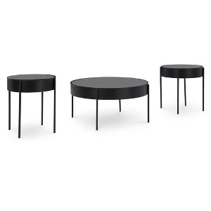 Signature Design by Ashley Ardoline 3-Piece Glass Coffee Table Set with End Tables - Matte Black Finish - 1 of 4