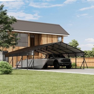 20' x 30' x 8.5' Heavy Duty Metal Carport with Galvanized Steel Roof, Steel Carport Kits Outdoor with Metal Roof, Galvanized Car Shelter - 1 of 4