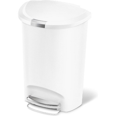 50 Liter / 13 Gallon Semi-Round Kitchen Step Trash Can with Secure Slide Lock