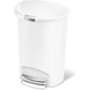 50 Liter / 13 Gallon Semi-Round Kitchen Step Trash Can with Secure Slide Lock - 1 of 4