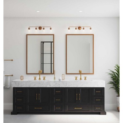 Quillan Gold Ombre 4-Light Vanity Light with Clear Glass Shades