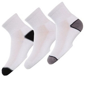 Memoi Unisex Quarter-Crew Kids Sport Socks 3-Pack - 1 of 2