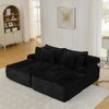 EHMKNP Plush Corduroy Two-Seater Lazy Sofa Lounge Chair – Modern Modular Couch with Cushions - 3 of 4