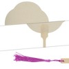 Unique Bargains Portable Double-Sided Long Handle Round Four-Petal Folding Fan 1 Pc - 3 of 4