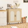 35.2" Rattan Buffet Cabinet with Storage, Compact Sideboard with Adjustable Shelves, for Entryway, Dining Room, Kitchen (2 PCS) - 3 of 4